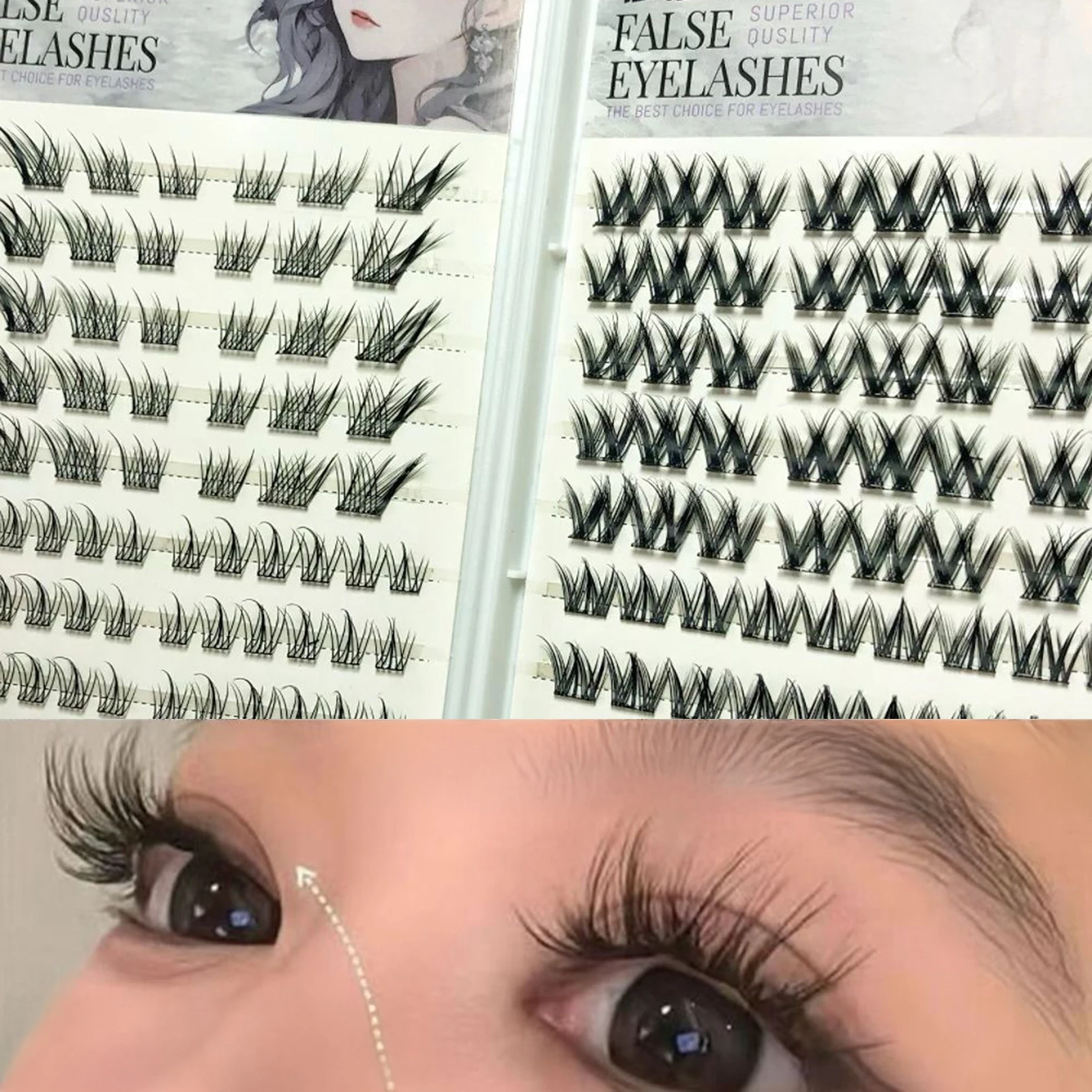 Mix Style Self Adhesive False Eyelashes DIY No Glue Needed Lash Cluster Reusable Glue-free Eyelash Natural Manga Lash Extension