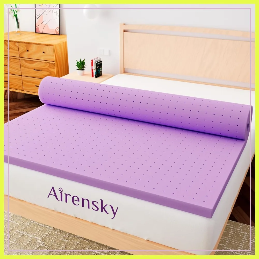 

2 Inch Cooling Gel Memory Foam Mattress Topper Queen Size - Pressure Relief for Back Pain, Breathable, Odor-Free (60"x80")