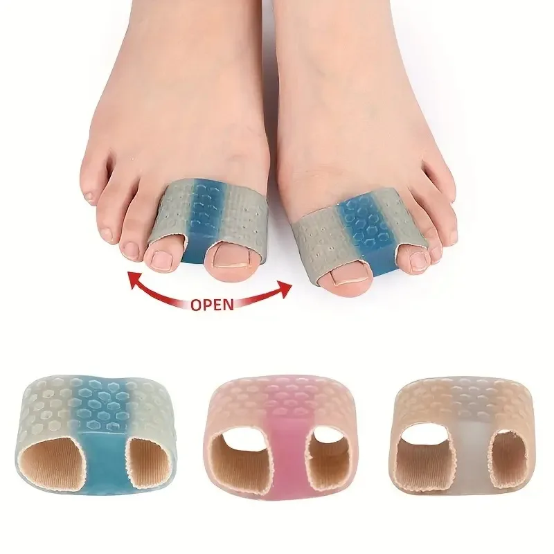 

1PC Double Toe Separator, Hallux Valgus Overlapping Toe Separator, Male And Female Fiber Double Hole Toe Orthosis Cuttable