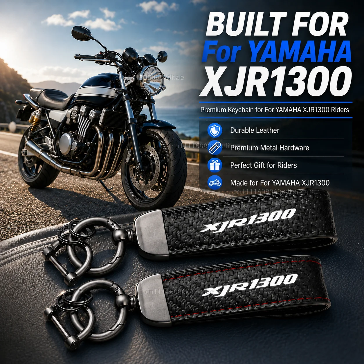 

High-Grade Leather Motorcycle Keychain Holder Keyring Accessories For YAMAHA XJR 1300 XJR1300 1998-2008