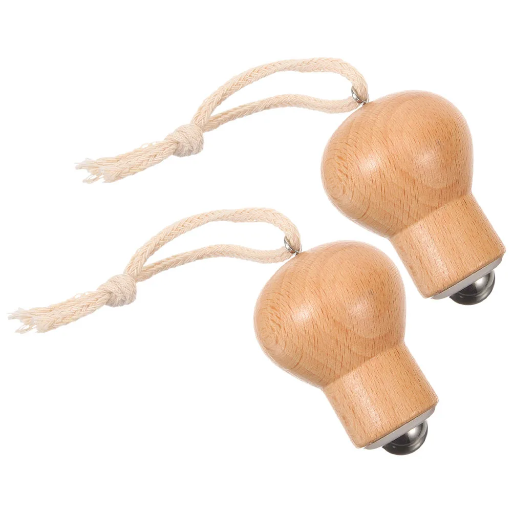 2 stks Gezichtsmassage Roller Gesimuleerde Lamp Ontwerp Houten Handvat Gezichtsgereedschap Voor Vrouwen Huidverzorging Wallen Relief Oogroller Gift