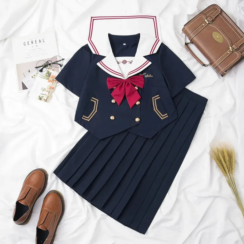 

COSda@2025 Japanese School Uniforms Style Student Girls Costume Women Sexy JK Suit Sailor Blouse Pleated Skirt Set S-2xlCOSda@