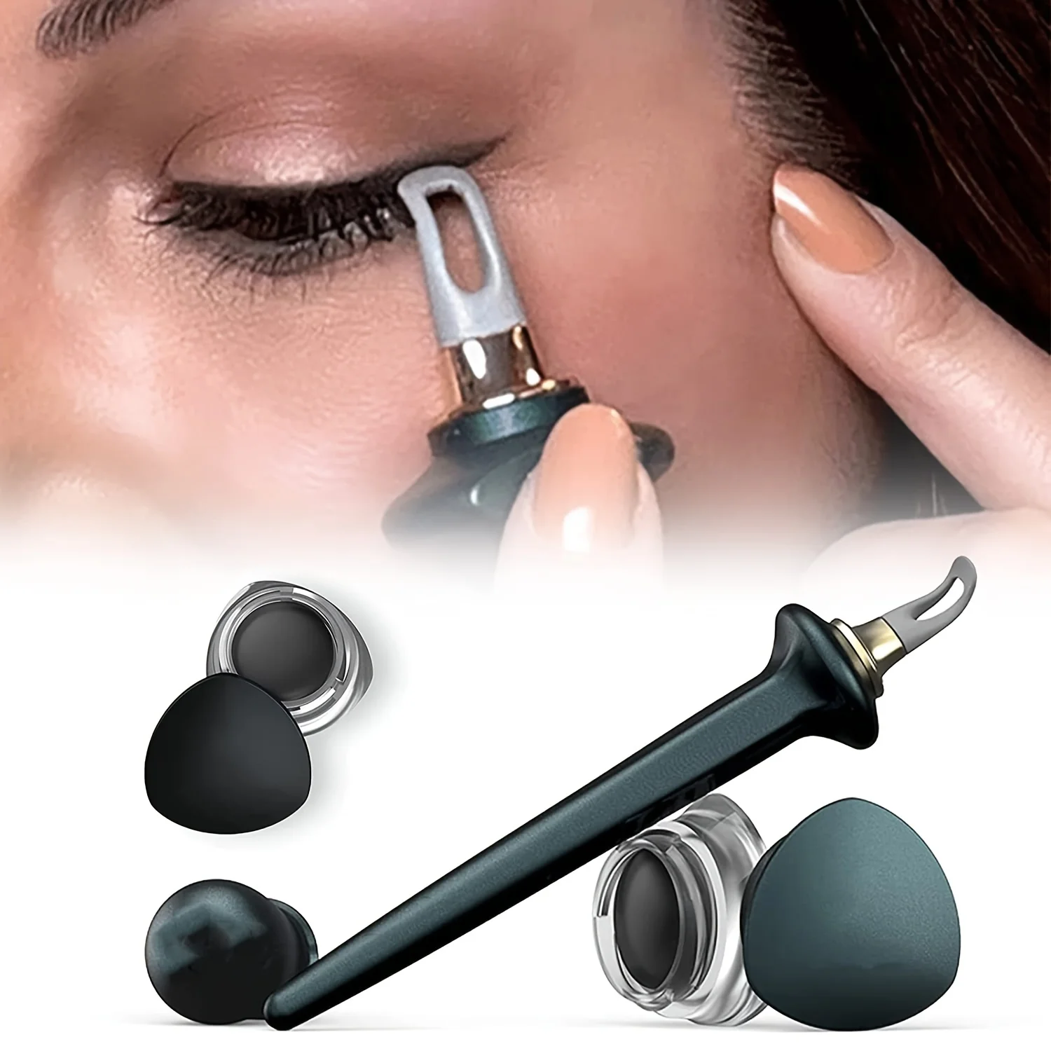 Delineador de ojos de silicona, herramienta auxiliar de delineador de ojos resistente al agua y sin manchas, crema de delineador de ojos