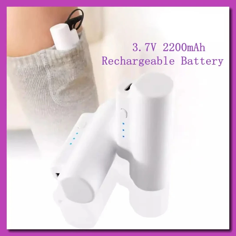 3.7V 2200mAh Rechargeable Battery for Heated Socks Insoles, USB Heating System for Winter Outdoor Sports Skiing Cycling Hiking