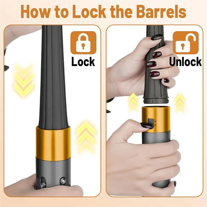 UNCL مرفق برميل طويل مخروطي لـ Dyson Airwrap HS01 HS05، 20 مم - 36 مم مكواة تجعيد تلقائية لتجعيد الشعر والموجات