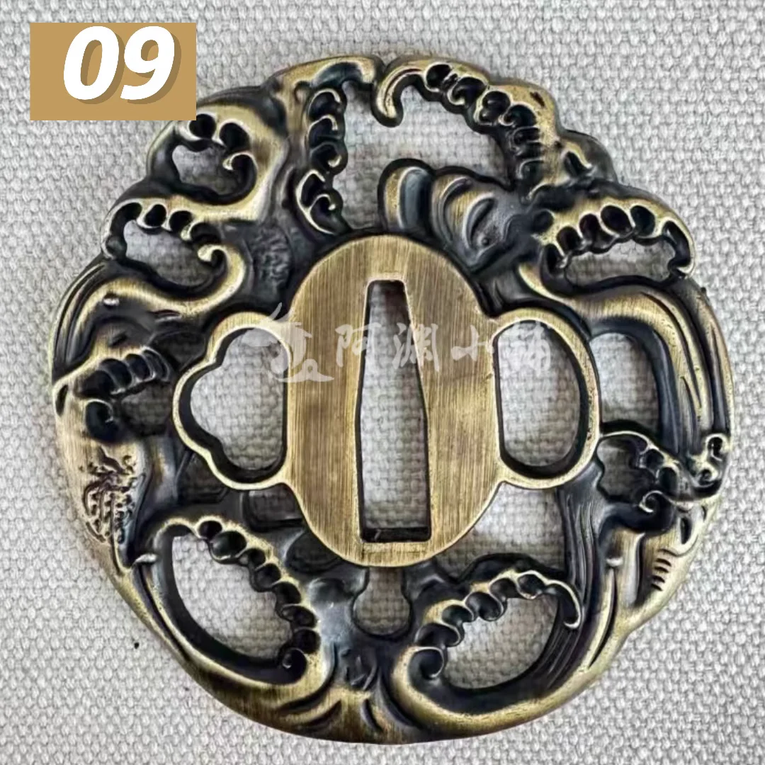 Espada Katana Tsuba de aleación de Zinc y cobre, guardamanos para samurái japonés Katana Tachi Wakizashi