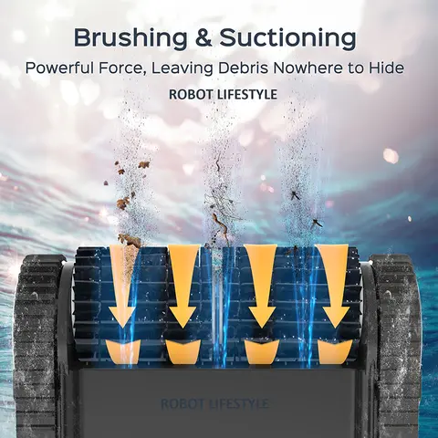 पूल के लिए रोबोट वैक्यूम क्लीनर C1PRO रिचार्जेबल वायरलेस स्विमिंग पूल क्लीनर स्वचालित दीवारें और पृष्ठभूमि सफाई 150 मिनट 10 best sales रोबोट पूल क्लीनर - №4