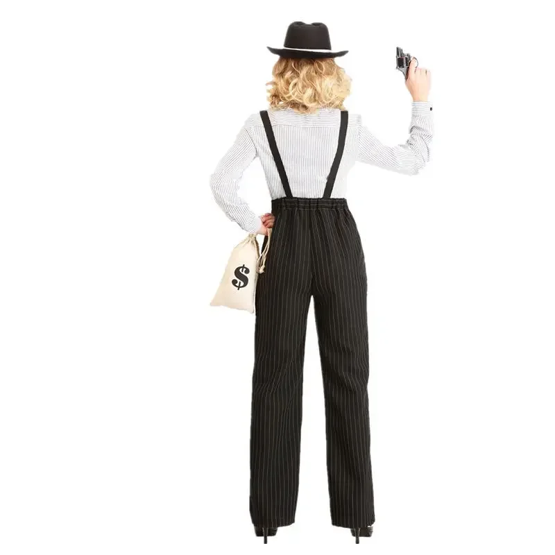 Women Halloween Purim Party 1920s Female Mafia 30s Manhattan Gangster Cosplay Costume Stage Performance Magician Fancy Dress