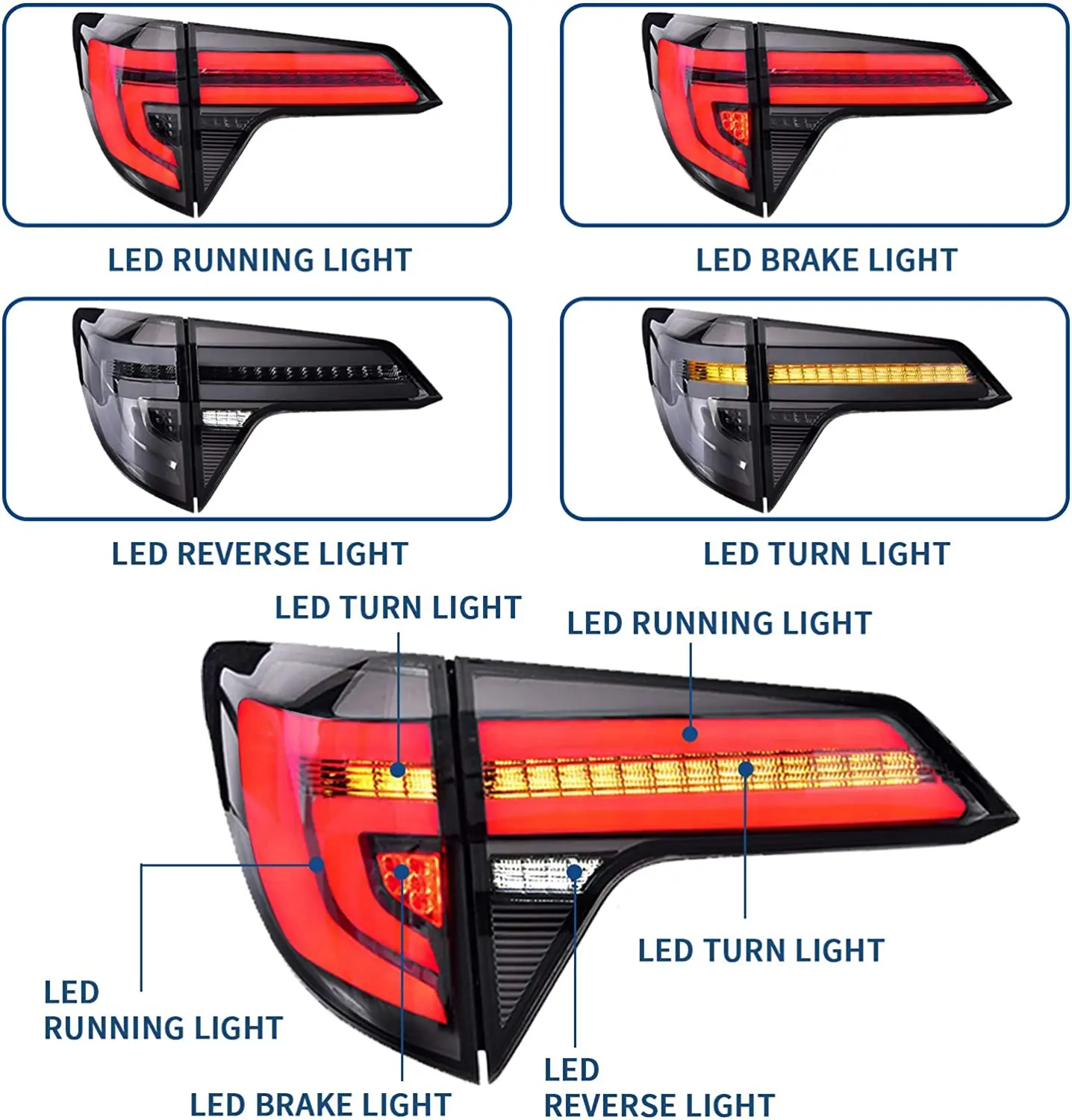 LED Taillight for 2014 - 2022 Honda HRV Start-up Sedan Rear Lamps Animation Turn Sequential Signal Tail lights Assembly - Image 6