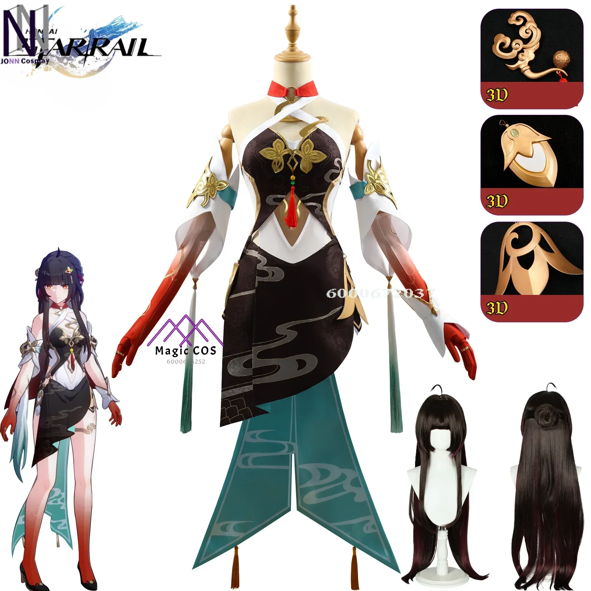 

Honkai Star Rail Game Lingsha Cosplay Costume Full Set Outfit Anime Cosplay for Women Complete Suit Halloween Costume Love Live