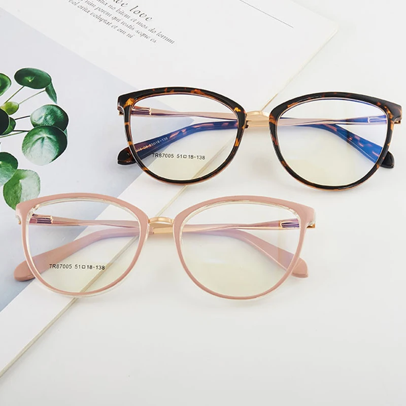 Full Rim TR Frame Glasses For Female Square Shape High Quality New Arrival Anti-Blue Light Myopia Eyewears