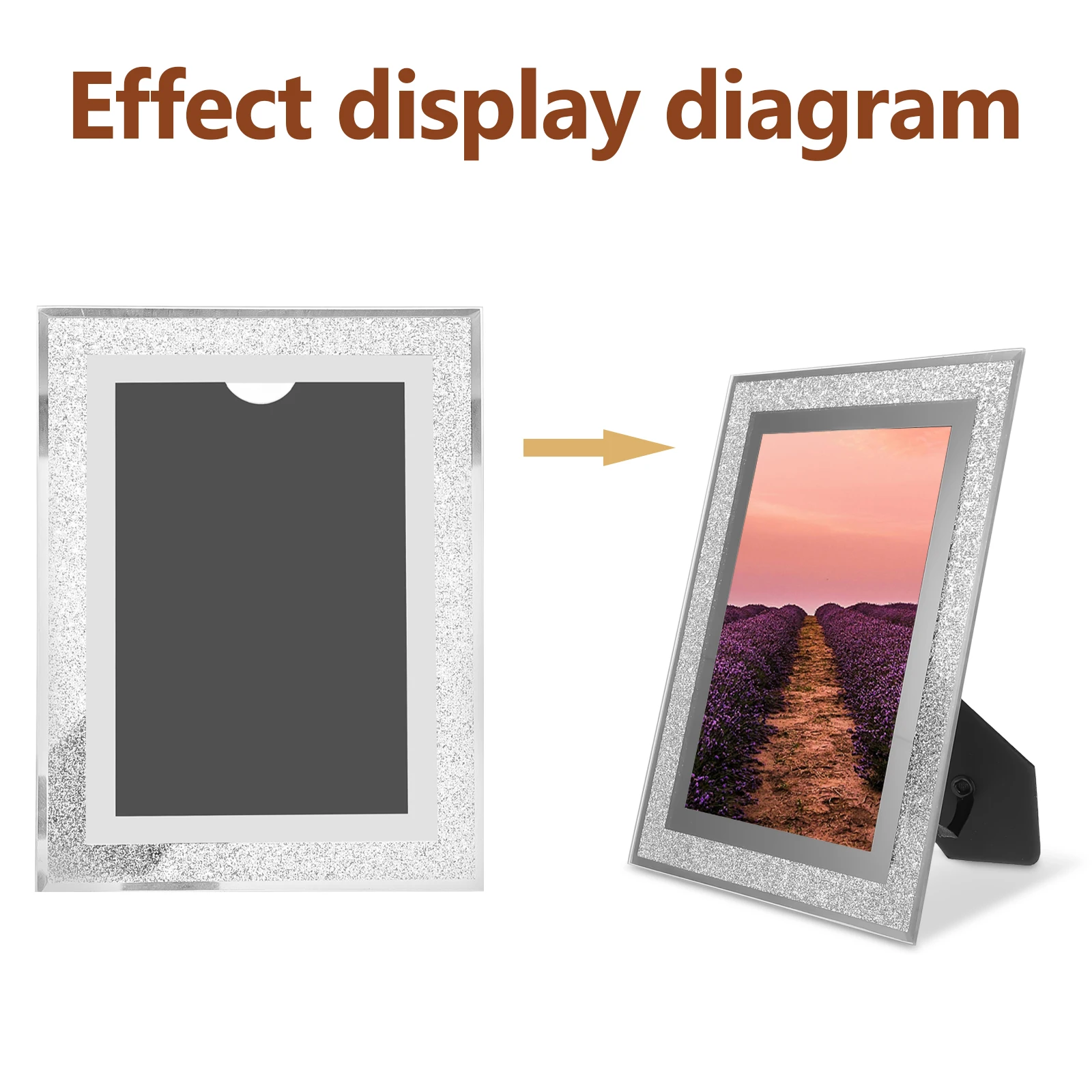 Crystal Glass Photo Frame Pictures Desk Frames Clear Holder Home Household Lovers Bridal Shower Glass Photo Frame Picture Holder