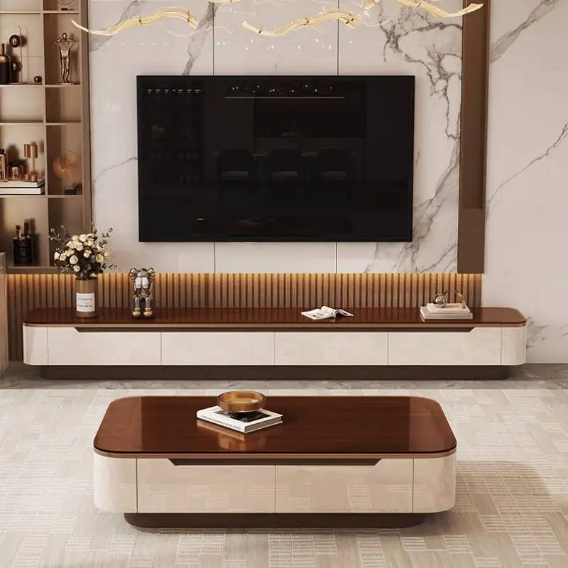 

Dark Brown Tv Cabinet Decoration European Khaki Small Designer Tv Cabinet Vintage Unique Nordic Muebles Para Sala Furniture