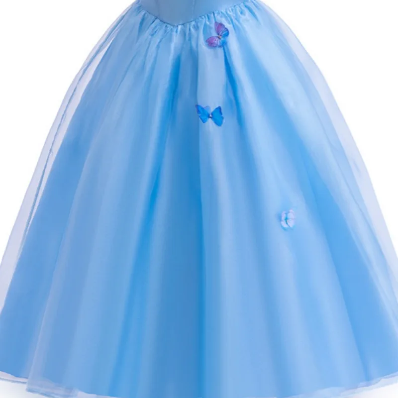 Children Clothes Cosplay Halloween Dresses Cinderella Princess Girls Performance Waist Up Butterfly Fluffy Dress Kids Clothing