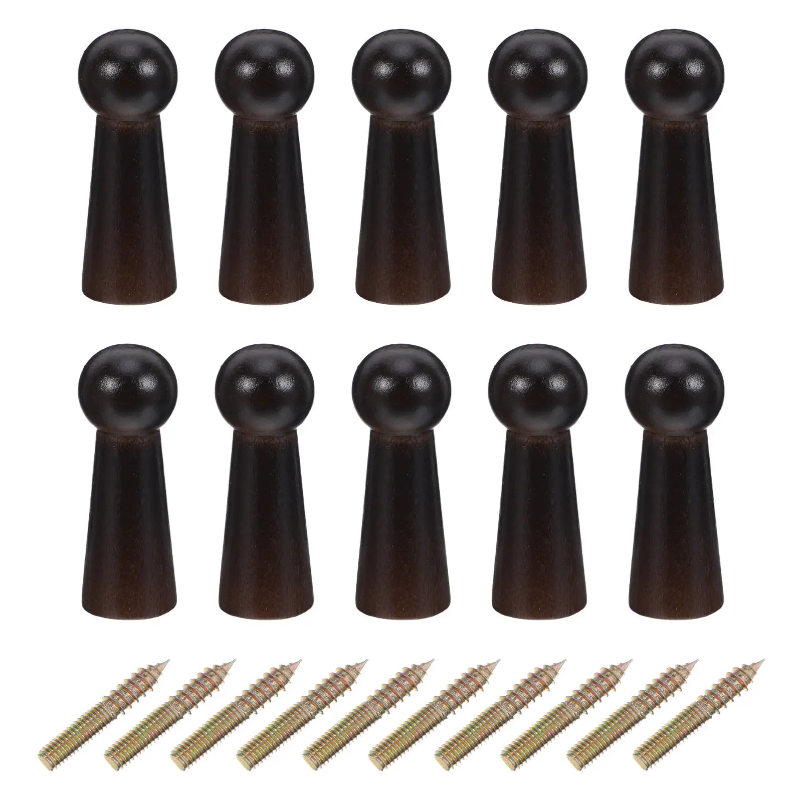 

10PCS Wooden Shaker Peg Screw-On Pegs Unfinished Wood Shaker Racks for Hanging Clothes Hats Towel and More DIY Paint Color M4