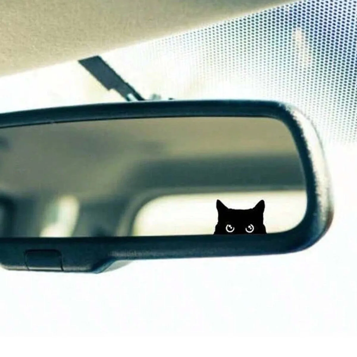 Cat Peeker Decal, Car Decal, Black Cat Peeker Sticker, Blank Button, Vinyl Decal, Car Stickers, Vinyl Stickers, Eject Sticker