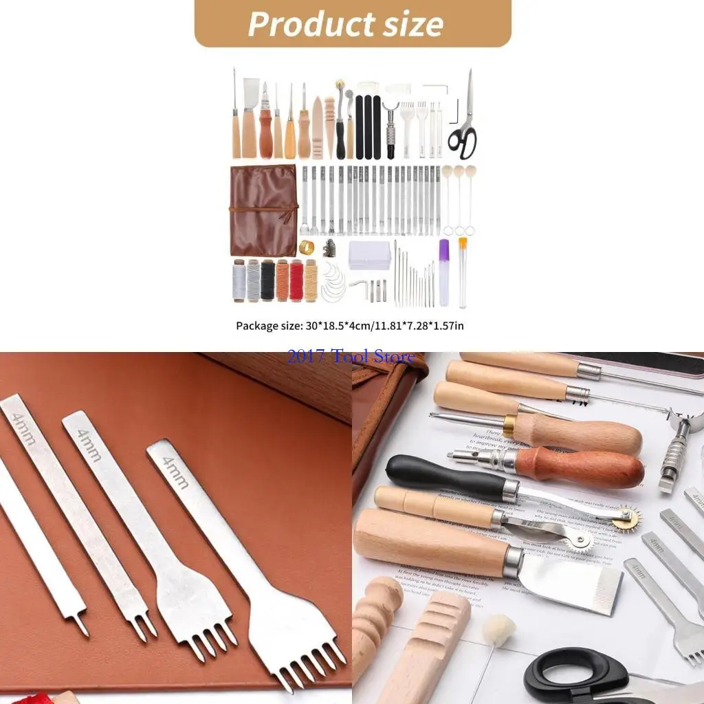 

K92A Basic Leather Working Tool Leathercraft Carving Tool Leather Sewing Siving с Groover Awl Thread Thimble Игла