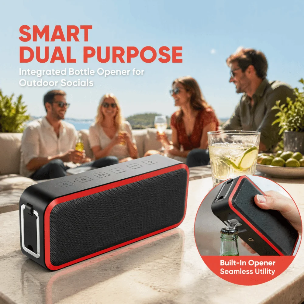 Rugged Waterproof Bluetooth Speaker Wireless Stereo Bass Portable Speaker Portable Multifunction Multifunction Speaker Golf Cart