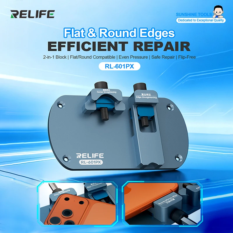 RELIFE RL-601PX Dual-Station Frame Corrector Support for Stability Precision Correction for IP Flat Edges & Rounded Corners.