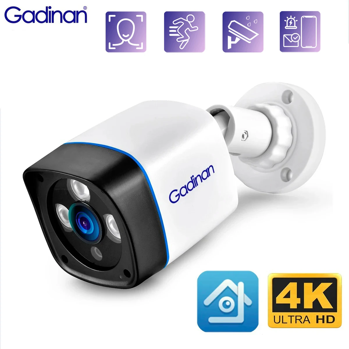 

Gadinan Ultra HD 4K Security Protection CCTVCamera 8MP 5MP IP Camera Outdoor Onvlf Audio Bullet Night Vision Video Surveillance