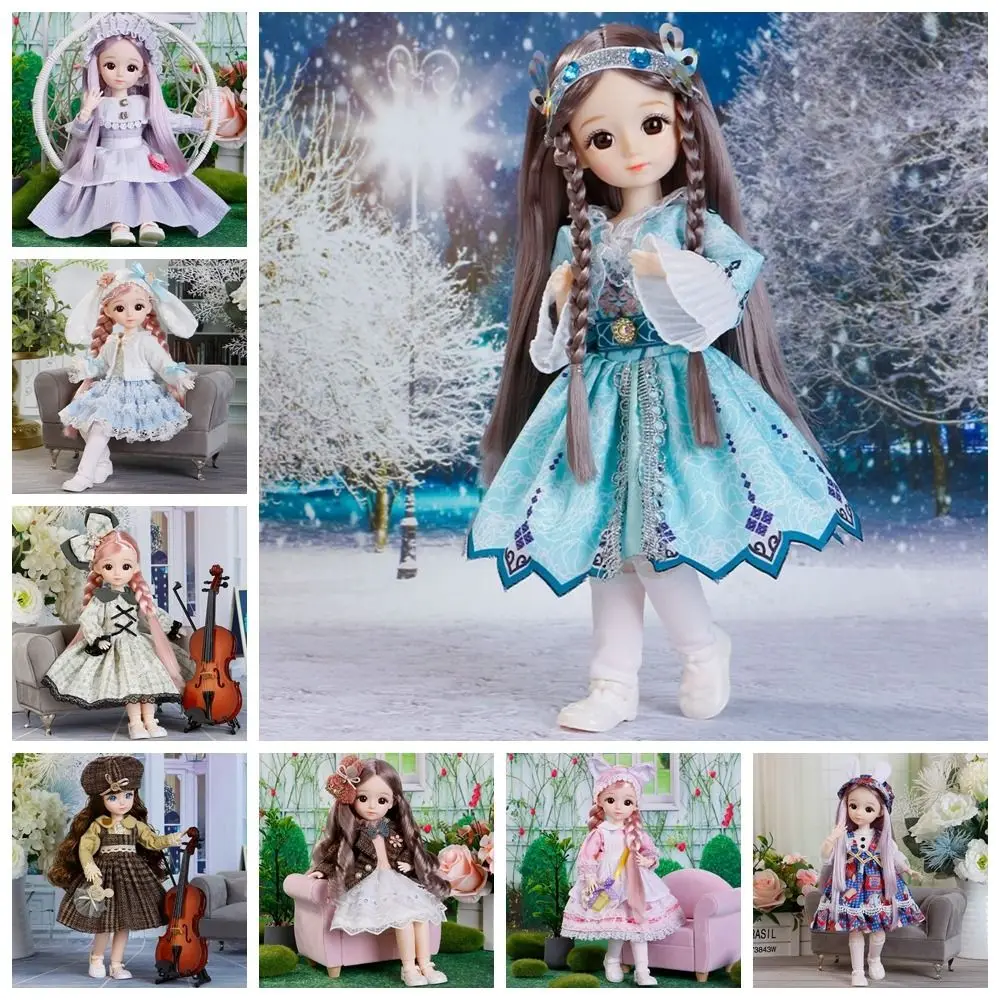 BJD Doll and Clothes Multiple Removable Joints 30cm 1/6 3D Eyes Doll Girl Dress Up Birthday Gift Toy