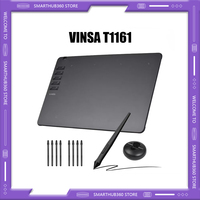 New VINSA T1161 Graphics Drawing Tablet Ultra-thin Stylus 8 Pen Nibs Art Creation Sketch with 8192 Levels Pressure Battery-free
