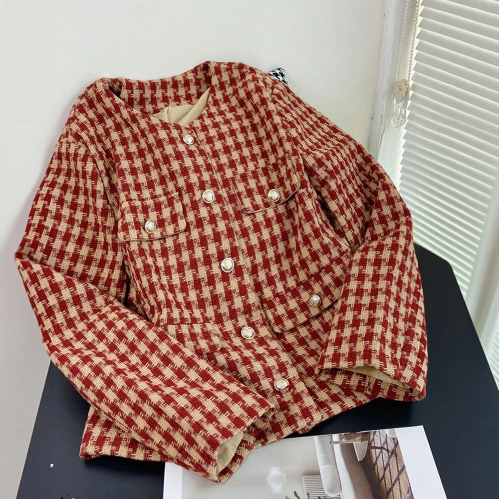 

Style Women's Short Coat Winter Autumn French Slimming Garden Collar Casual Top for All Match Socialite Look