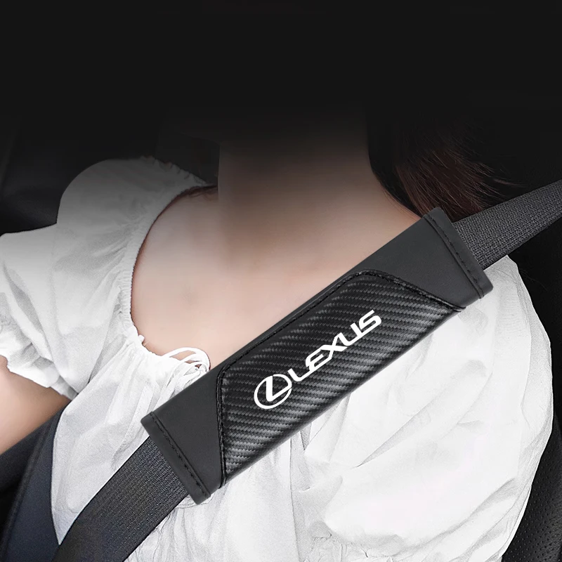 Lexus Car Belt Shoulder Pads Leather Safety Belt Cover Auto Interior For RX330 IS250 Ct200h ES300h RX350 IS300h NX300h RX400h UX