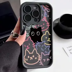 Colorful Black Cat Phone Case For OPPO Reno 12 11 10 5G 12F 6 8 11 10 Pro 7 4G 4 5 6 Lite A38 A78 A98 A57 A77 cover Cute panda