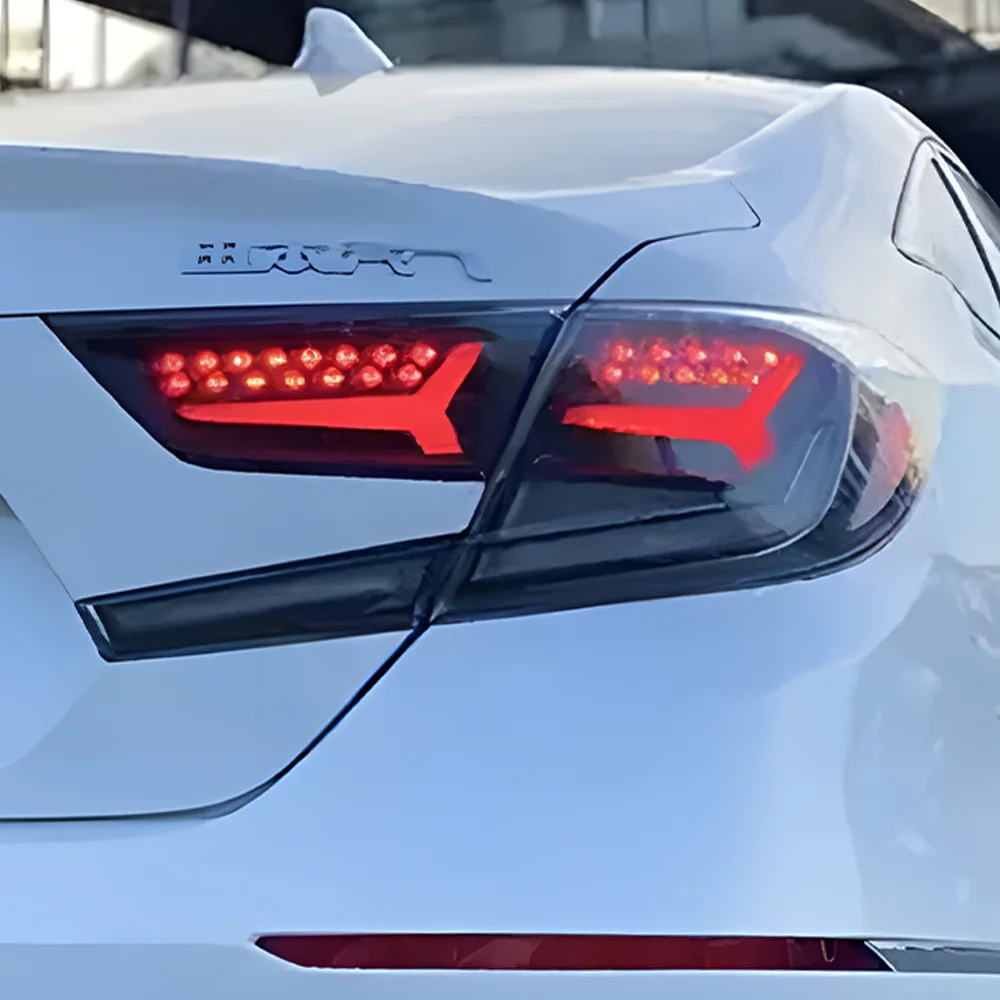 

Для Honda Accord 2018-2021 автоматические задние фонари, обновленный стример, сигнальная лампа, аксессуары, светодиодные автомобильные задние фонари в сборе