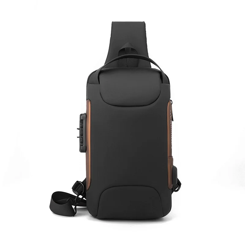 Locomotive Bag Men's Trend Messenger Motorcycle Riding Bag Anti-theft Password Lock Messenger Breast Bag