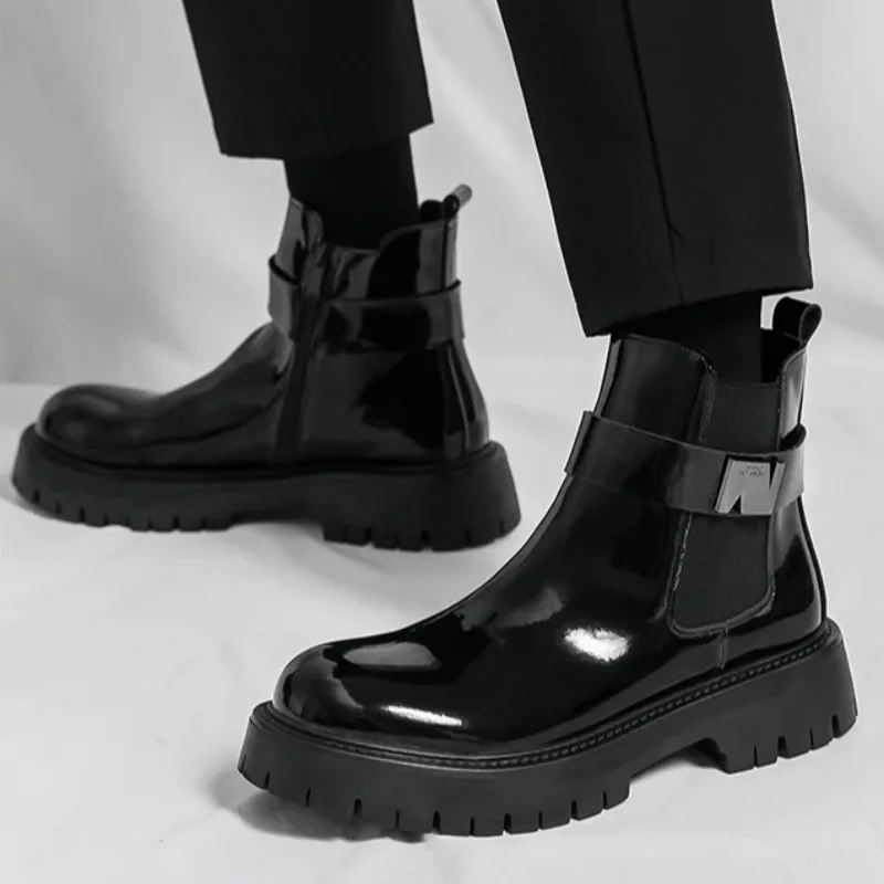 

High Quality Men's Boots Fashion Business Men Dress Casual Boots Outdoor Wear-resistant Workwear Boots for Men Botas Para Hombre