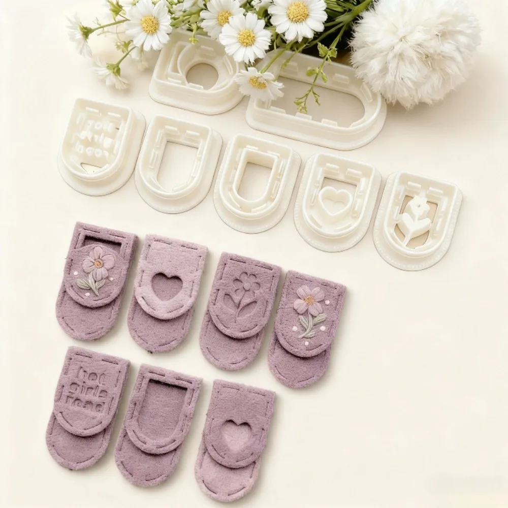 7-teiliges Lesezeichen- und Ohrring-Ausstecher-Set aus Polymer Clay