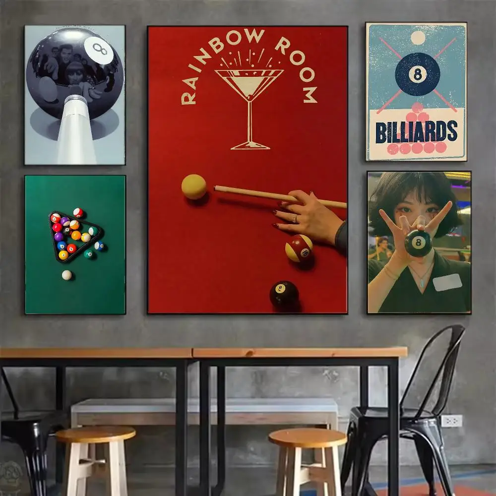 Billiards Art Poster Poster Wall Art Print, Aesthetic Room Decor, Modern Home Decor, Removable Print