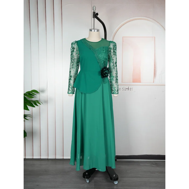 플러스 사이즈 아프리카 파티 롱 드레스 여성용 신상 다쉬키 안카라 스팽글 이브닝 가운 터키 의상 로브 아프리카 의류