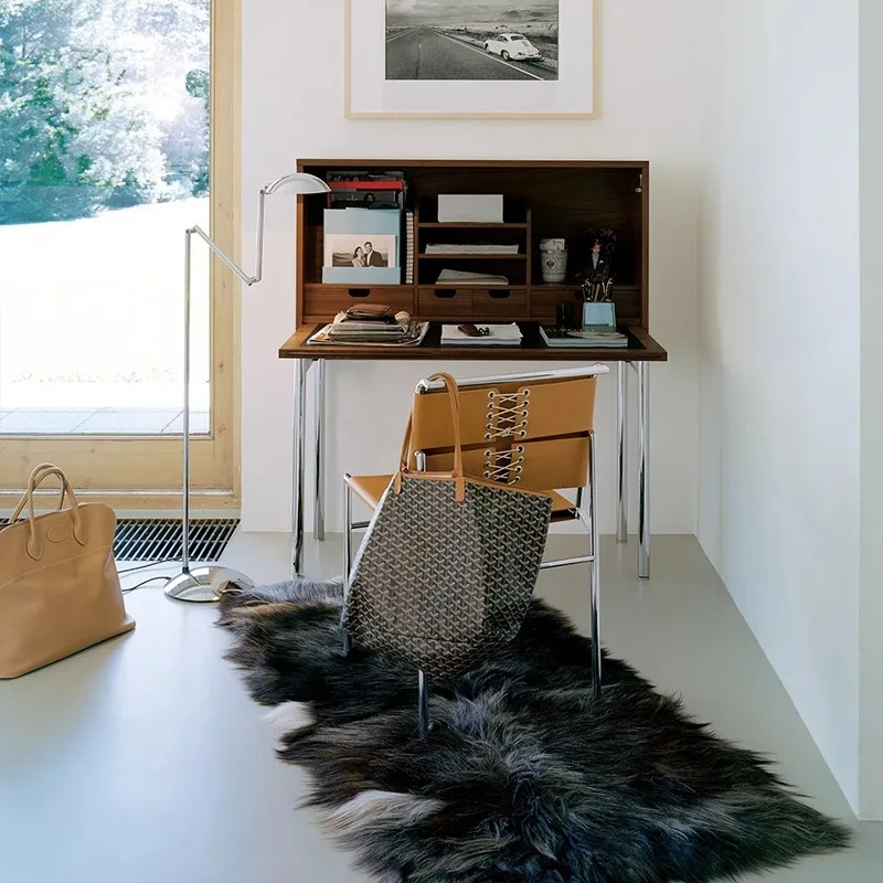 كرسي طعام إيطالي مصنوع من الفولاذ المقاوم للصدأ مصنوع من الجلد، كرسي Rockburn Light الفاخر البسيط الألماني الكلاسيكي.