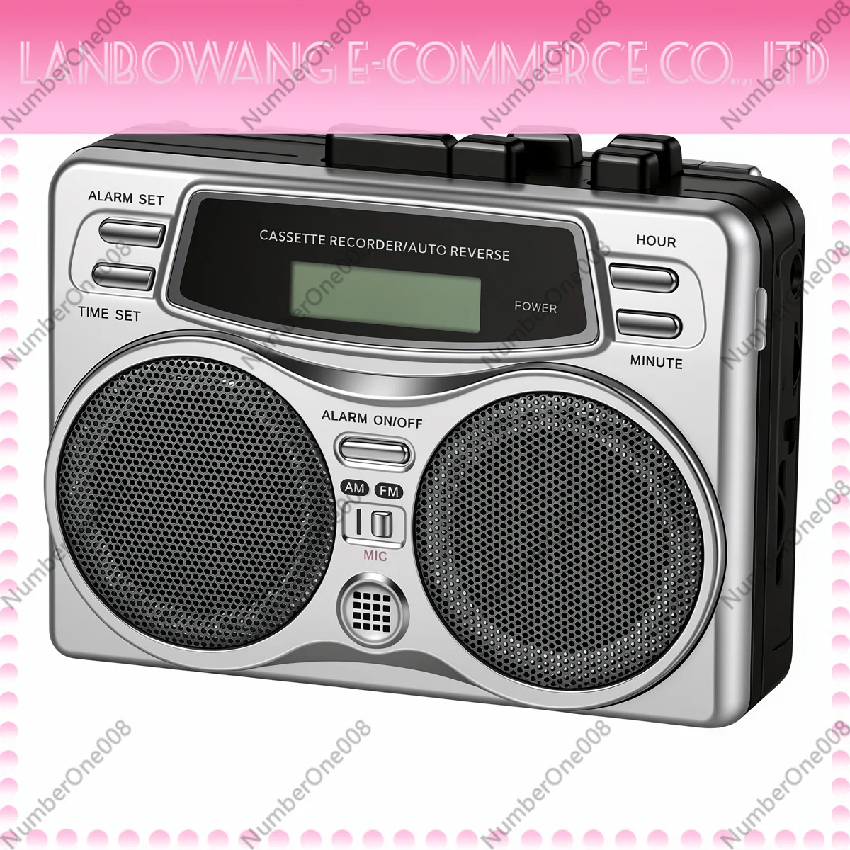 Portable Cassette Player Built in Speaker Multi Band Radio English Learning Auto Reverse Tape Player Retro Gift