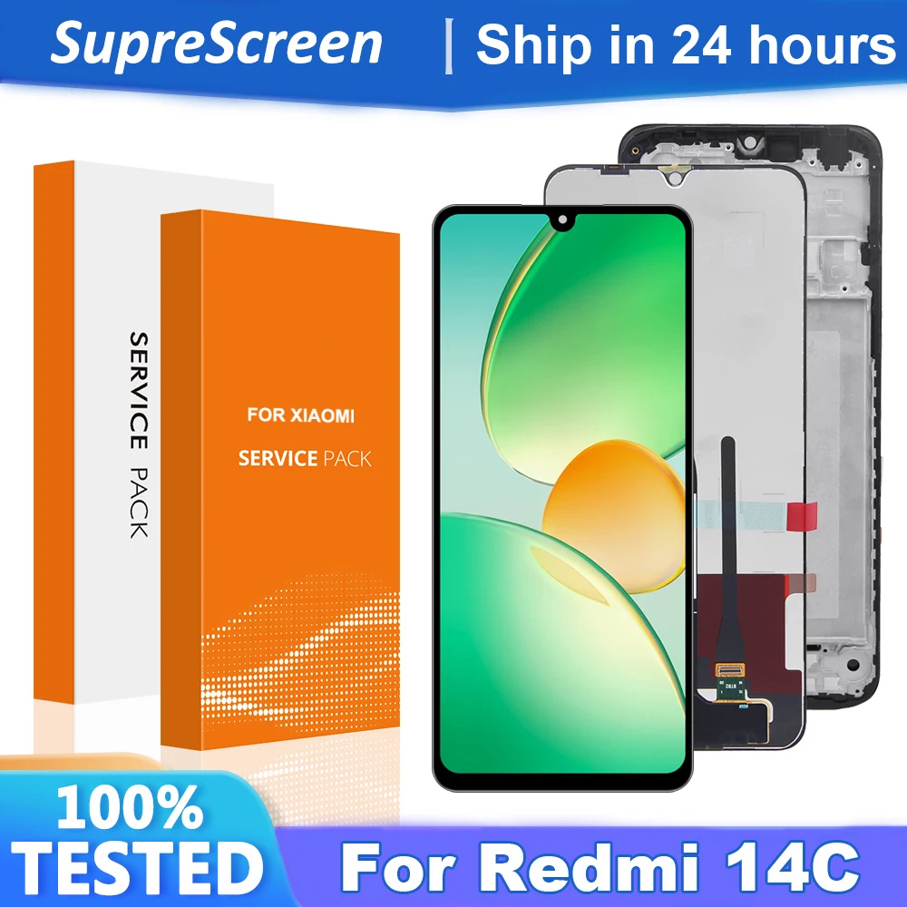 

14C LCD For Xiaomi Redmi 14C 2409BRN2CC LCD Display Touch Screen With Frame Digitizer Assembly For Redmi 14c Screen Replacement