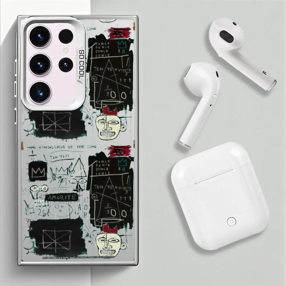 A-아메리칸 아티스트 B-바스키아트 폰 케이스 삼성 S25S24S23 A17A56 A55 4G5G 충격 방지 소프트 백 커버