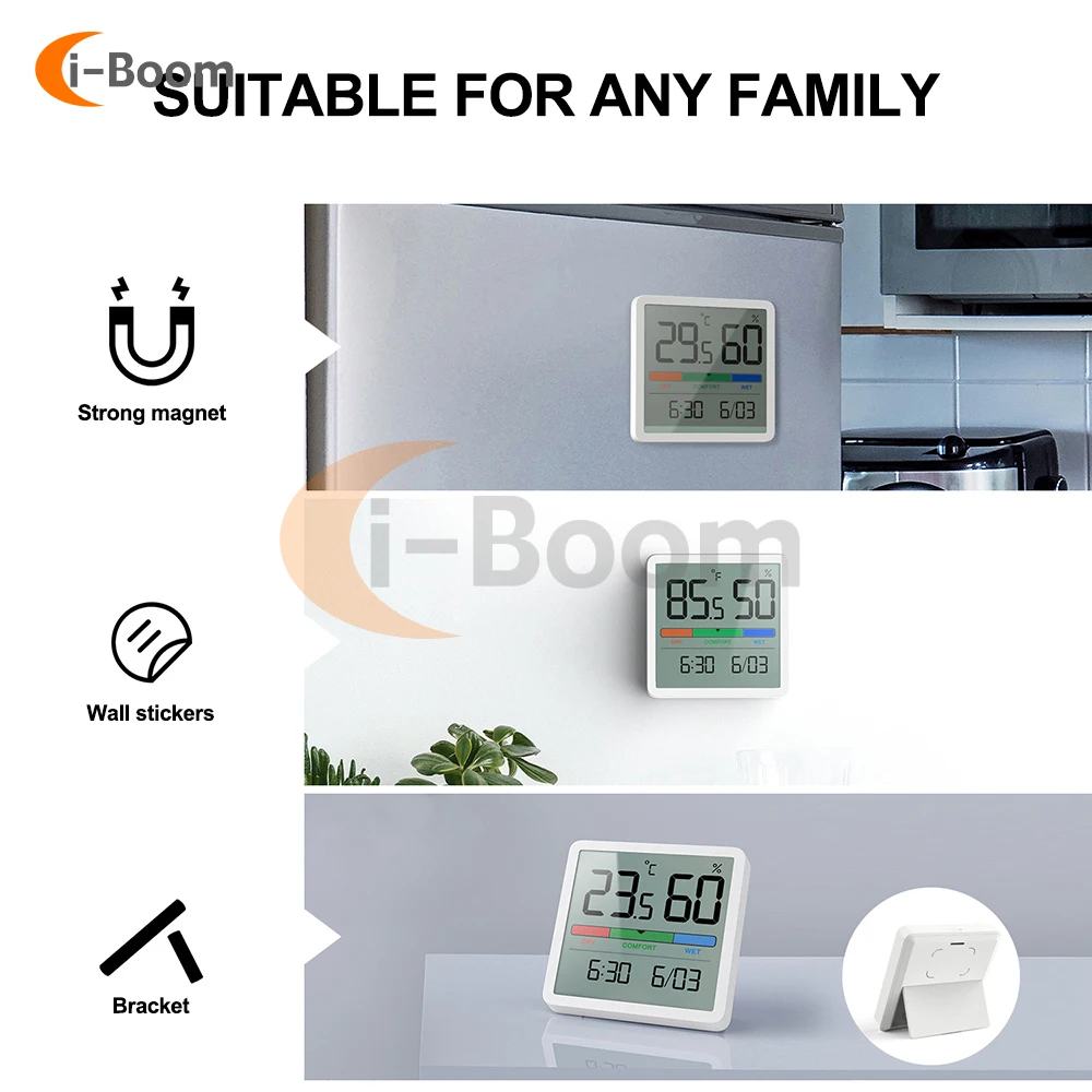 Imagem -04 - Lcd Digital Higrotermógrafo Termômetro Indoor Higrômetro Home Quarto do Bebê Ambiente Monitor Temperatura Medidor de Umidade