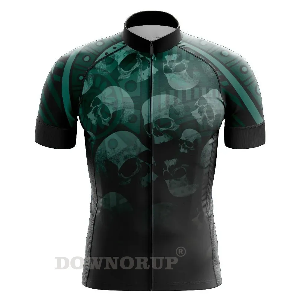 Skull Cycling Jersey Men Short Sleeve Summer Breathable Quick-Drying Mountain Highway BIke Clothing Can Customized MTB