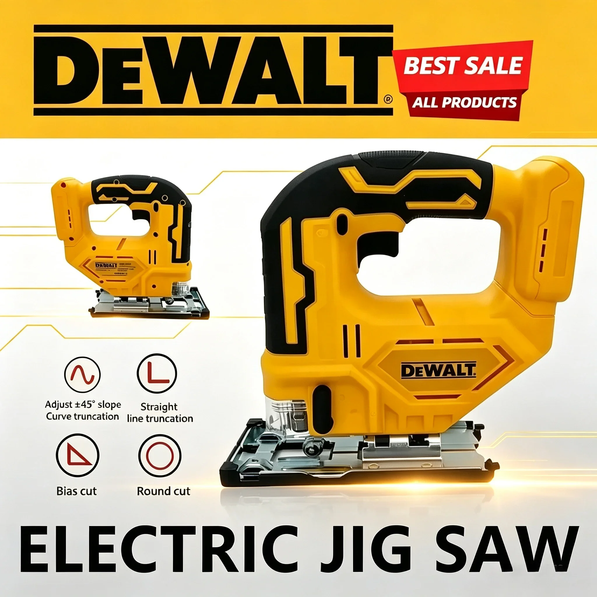 Dewalt Brushless Curve Saw 18V Cordless Electric Jig Saw Portable Multifunction Adjustable Woodworking Power Tool