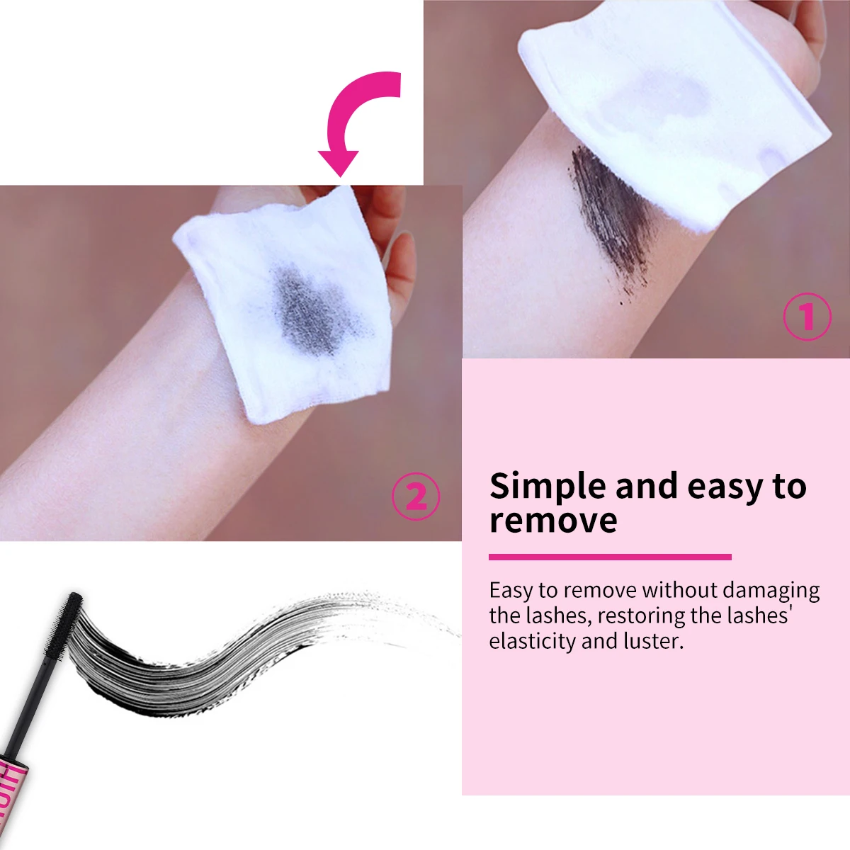 Barubt 4D fiber eye trucco impermeabile nero che tiene arricciatura naturale senza sbavature