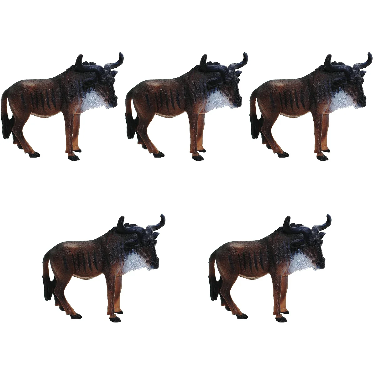 

Set of 5 African Wildebeest Model Adornment Toy Pvc Kids Household Ornaments Child Animals
