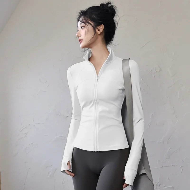 

New Women Zip Fitness Clothes Long Sleeve Sports Jacket Top Autumn Winter Gym Clothes Woman Yoga Shirt Sportswear Yoga Clothes