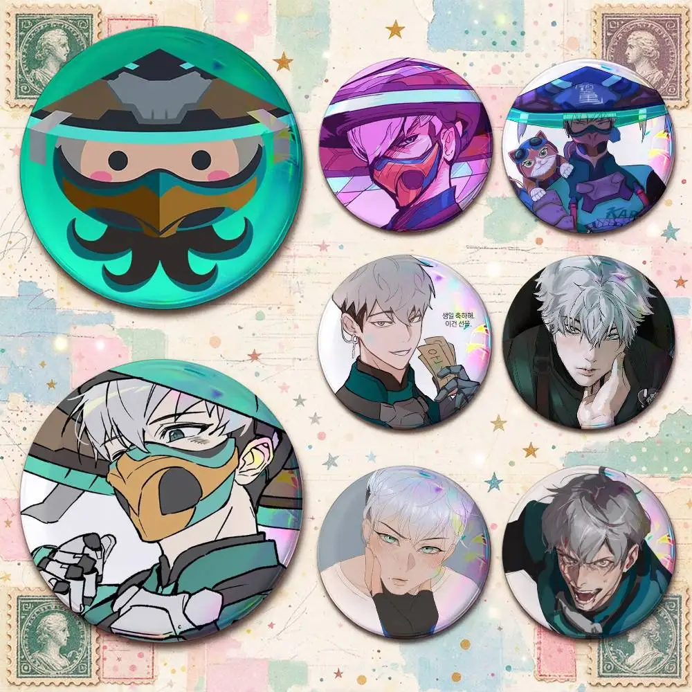 M-Mizuki O-Overwatch Game Enamel Pin Tinplate Round Brooch Cosplay Nijigen Otaku Culture Badge 25mm 32mm 44mm 58mm