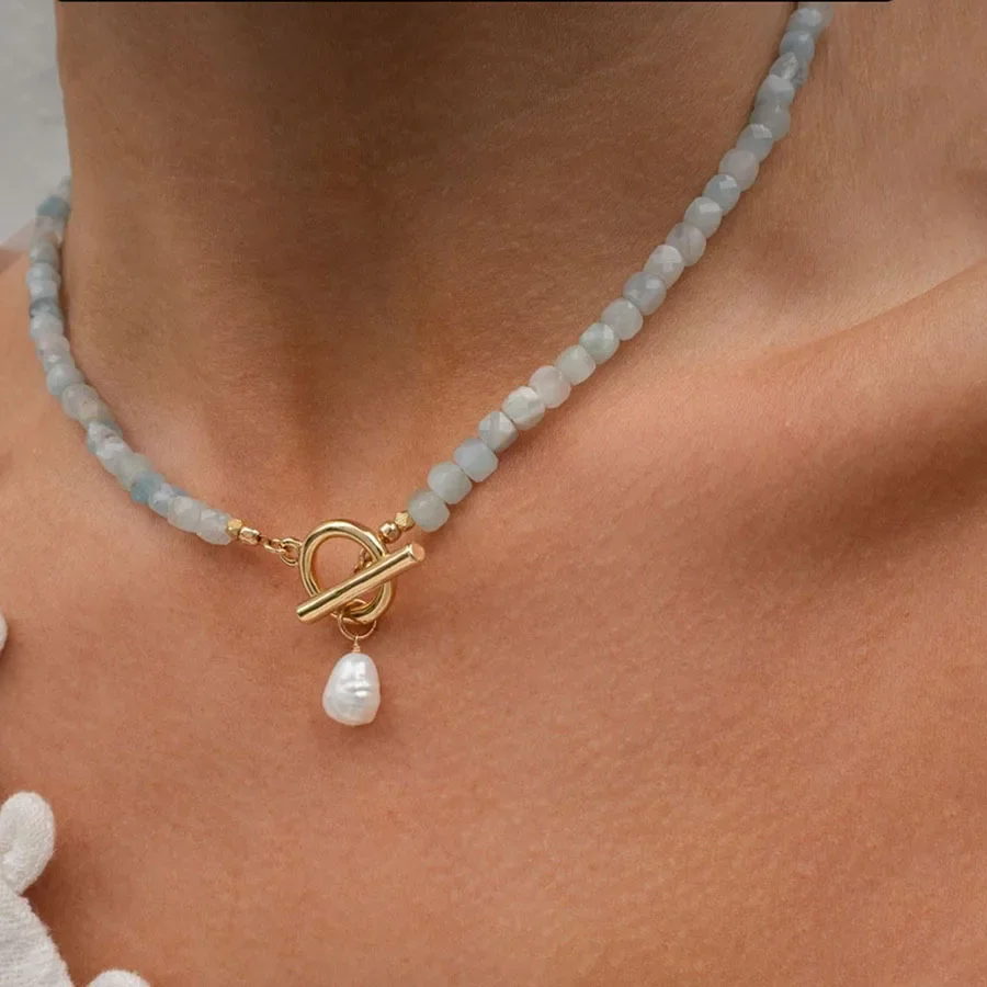 

2026 New design Europe and the United States selling high-quality nature stone natural pearl necklace.