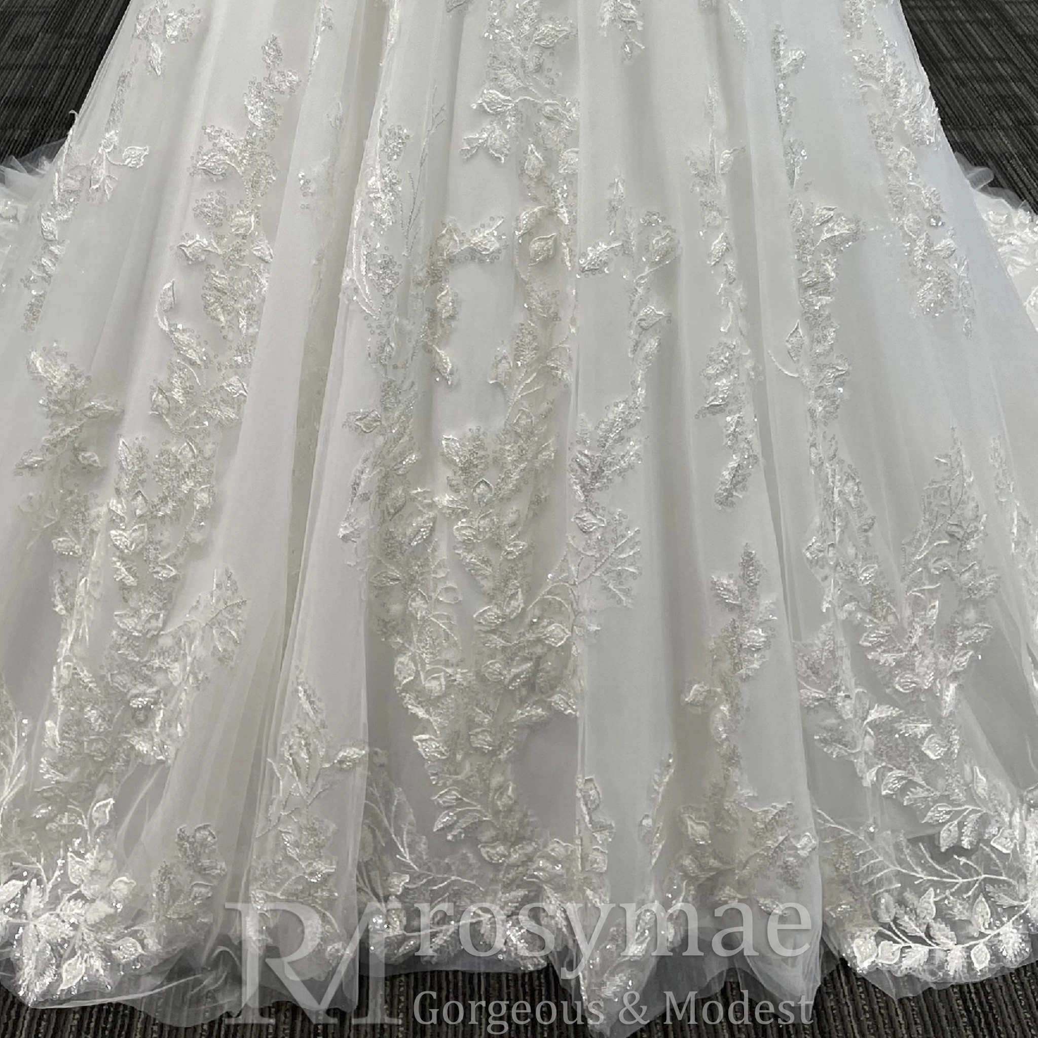 Rosymae A-lijn Bruidsjurk Kant Korte Mouw Diepe V-hals Trouwjurk Elegant Silhouet voor Bruiden robe de mariées