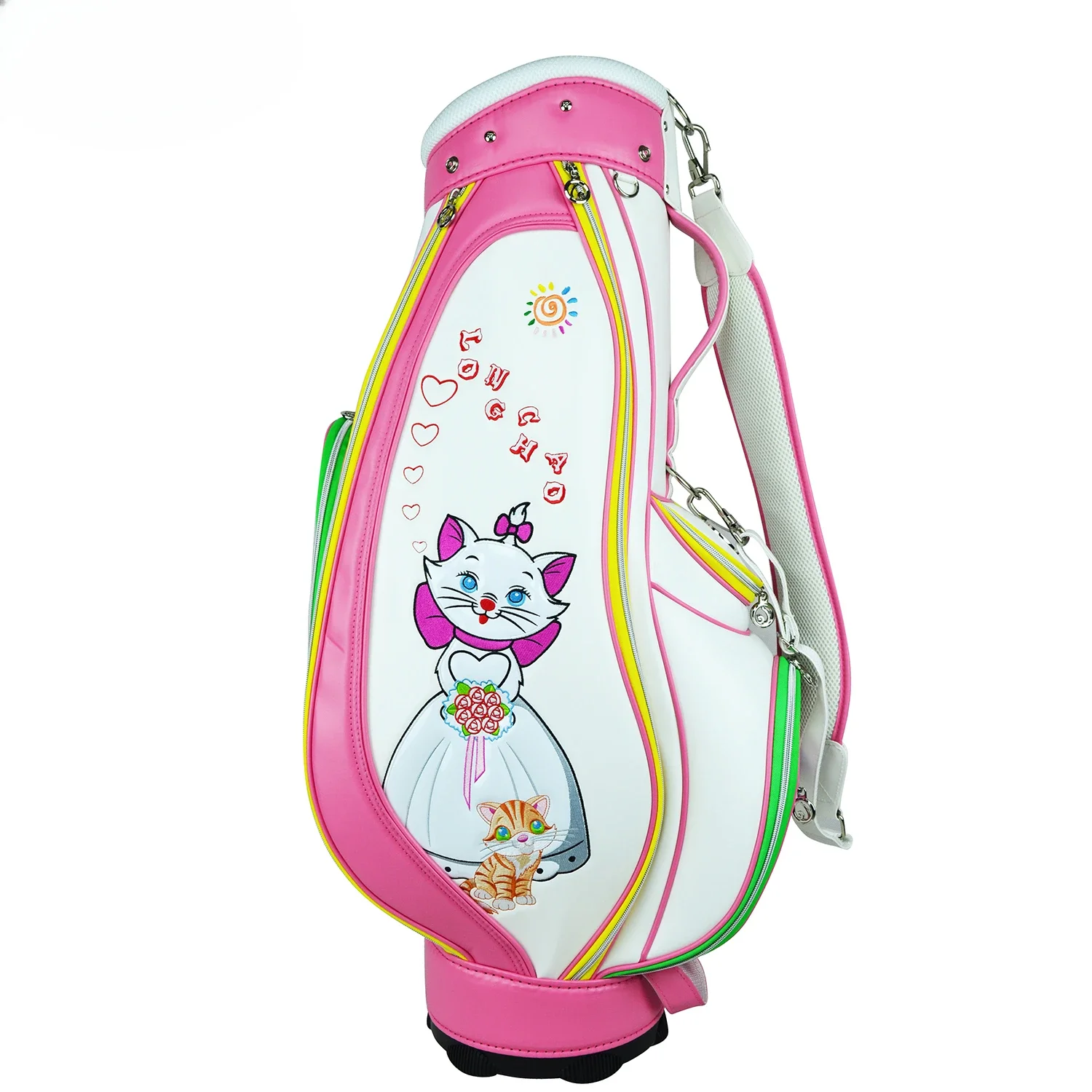 Ladies Portable PU Golf Cart Bag for Golf Clubs