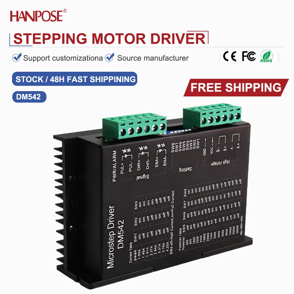 Stepper motor DM542 driver current 4.2A subdivision 128 compatible with NEMA23 NEMA17 motor